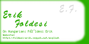 erik foldesi business card